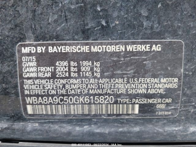 WBA8A9C50GK615820 BMW 320i