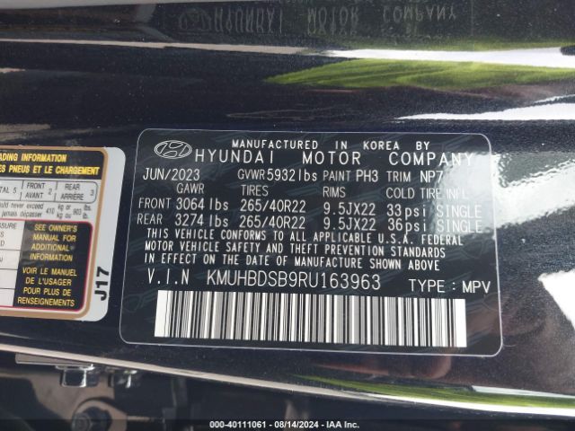 KMUHBDSB9RU163963 Genesis Gv80 2.5t Awd