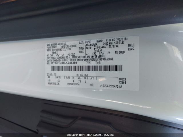 1FTBR1C88LKB26380 Ford Transit-250