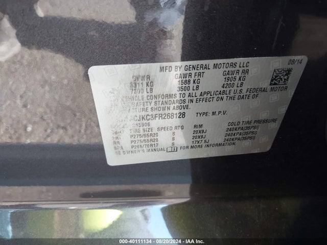 Chevrolet Suburban 1500 Lt 2015 1GNSCJKC3FR268128 Image 9