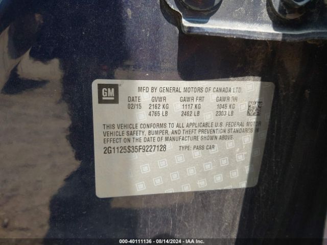 2G1125S35F9227128 Chevrolet Impala 2lt