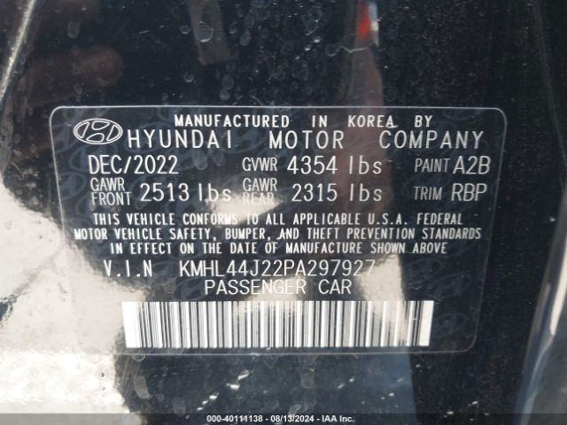 KMHL44J22PA297927 Hyundai Sonata Sel Plus