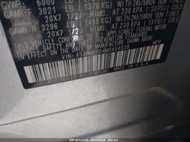 4S4WMAPD4M3454538 Subaru Ascent Limited