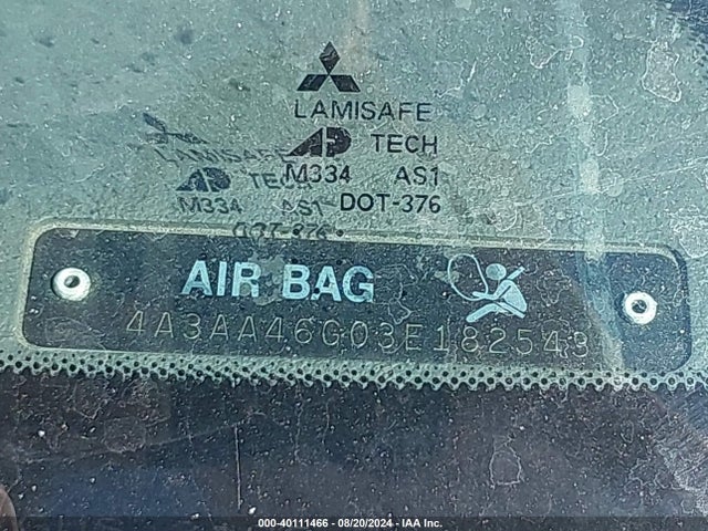 2003 MITSUBISHI GALANT 4A3AA46G03E182543 Photo 8