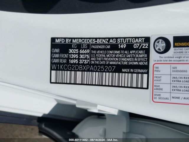 W1KCG2DBXPA025207 Mercedes-Benz EQS 450+