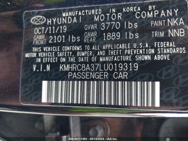 KMHRC8A37LU019319 Hyundai Venue Sel
