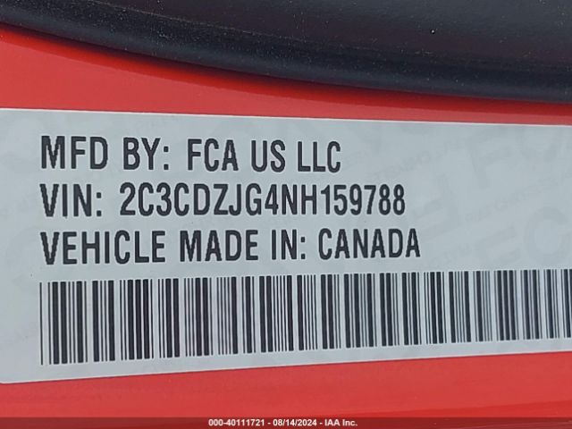 2C3CDZJG4NH159788 Dodge Challenger Gt
