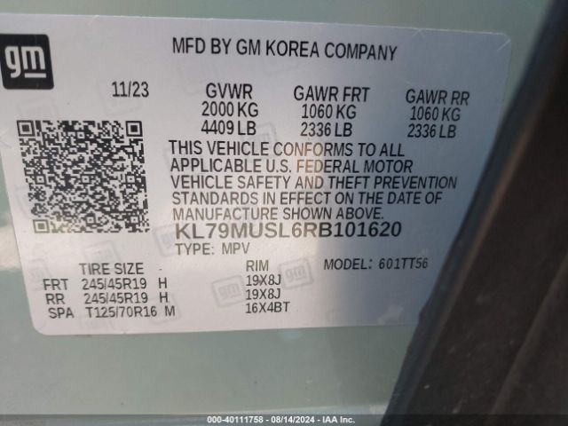 KL79MUSL6RB101620 Chevrolet Trailblazer Awd Rs