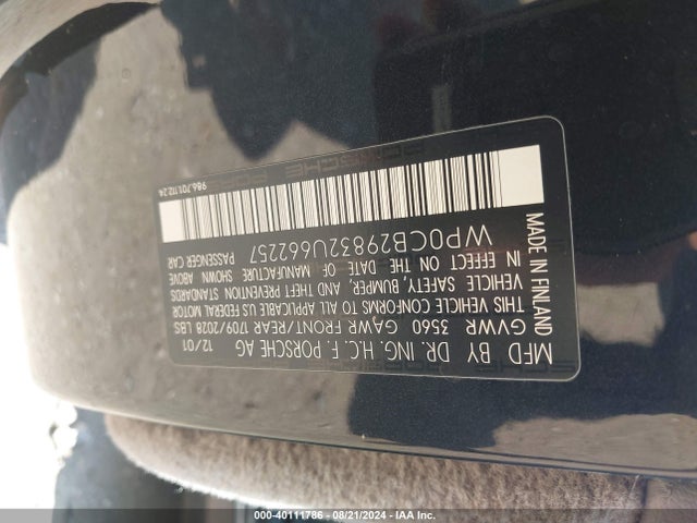 2002 PORSCHE BOXSTER WP0CB29832U662257 Photo 8