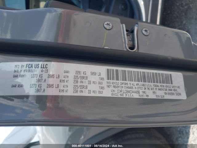2019 JEEP CHEROKEE 1C4PJLDB4KD444096 Photo 8