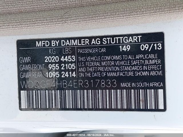 WDDGF4HB4ER317833 Mercedes-Benz C 250 Luxury/sport