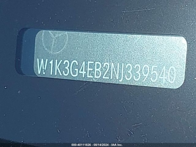 W1K3G4EB2NJ339540 Mercedes-Benz A 220