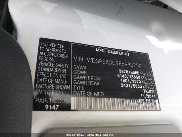 WD3PE8DC9F5993250 Mercedes-Benz Sprinter 2500 High Roof