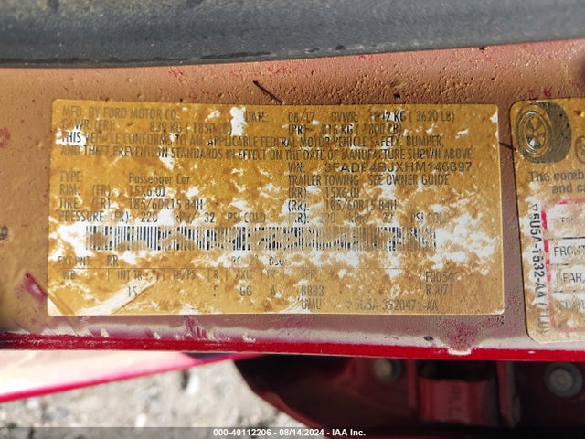 Ford FIESTA SE 2017 3FADP4BJXHM146897 Image 9