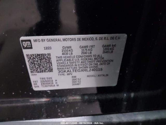 3GKALTEGXRL240115 GMC Terrain Awd Sle