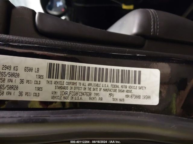 1C4RJFCG0FC947630 Jeep Grand Cherokee High Altitude