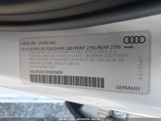 WAUFGAFC0EN069808 Audi A6 3.0t Premium Plus