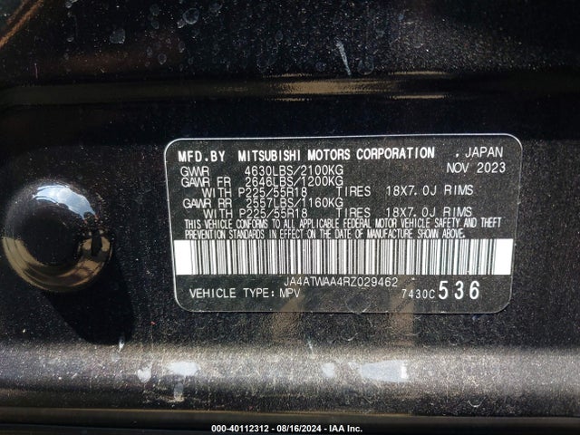 2024 MITSUBISHI ECLIPSE CROSS JA4ATWAA4RZ029462 Photo 8