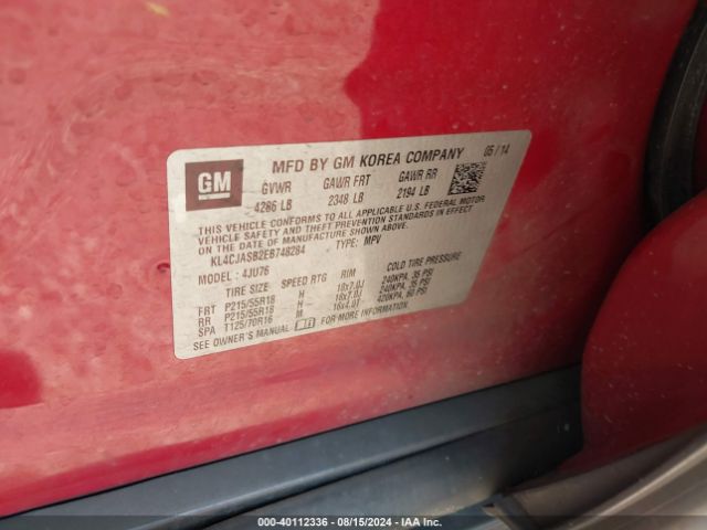 KL4CJASB2EB748284 Buick Encore