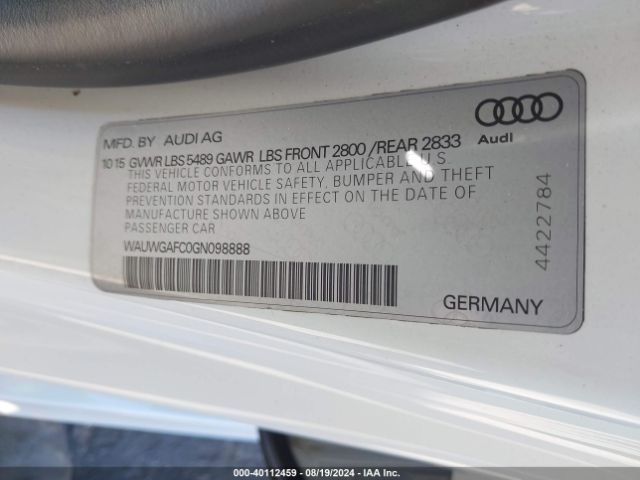WAUWGAFC0GN098888 Audi A7 3.0t Premium Plus