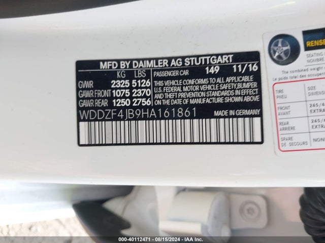 WDDZF4JB9HA161861 Mercedes-Benz E 300