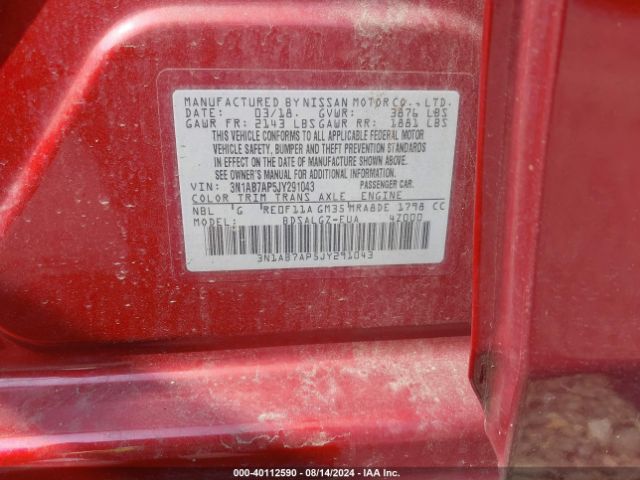 3N1AB7AP5JY291043 Nissan SENTRA SL