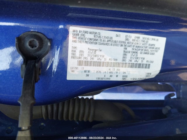 Ford FOCUS SE 2014 1FADP3F26EL101787 Image 9