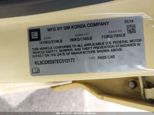 KL8CD6S97EC513177 Chevrolet Spark 1lt Auto