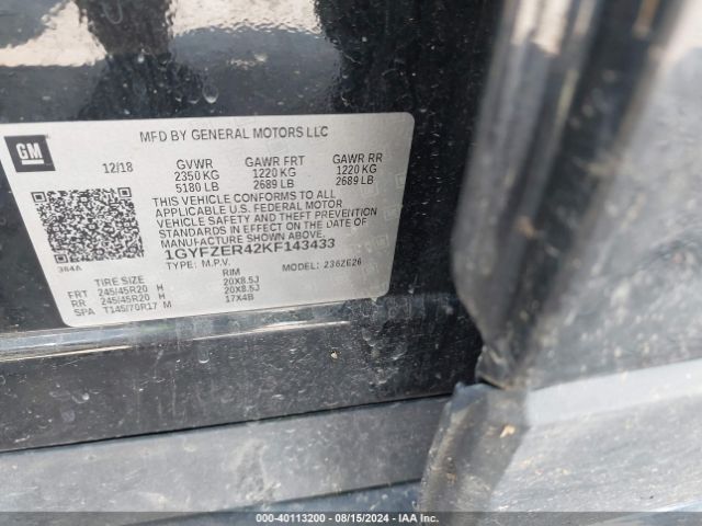 1GYFZER42KF143433 Cadillac XT4 SPORT