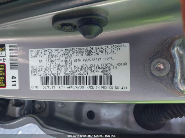 3TMLU4EN3FM176267 Toyota Tacoma Base V6