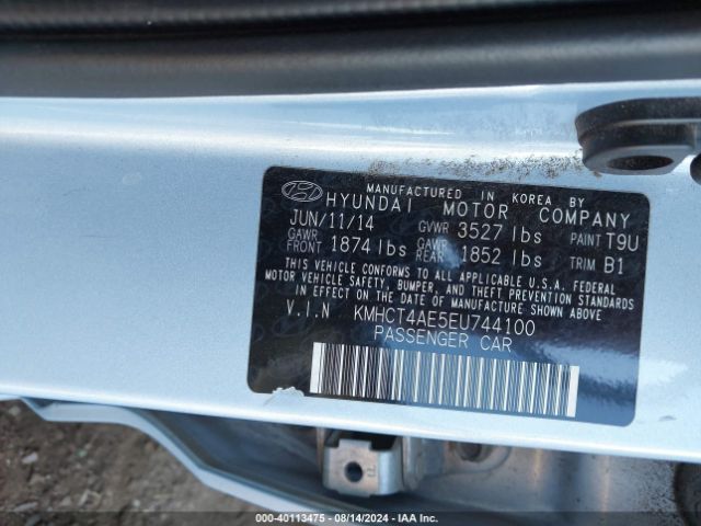 KMHCT4AE5EU744100 Hyundai ACCENT GLS