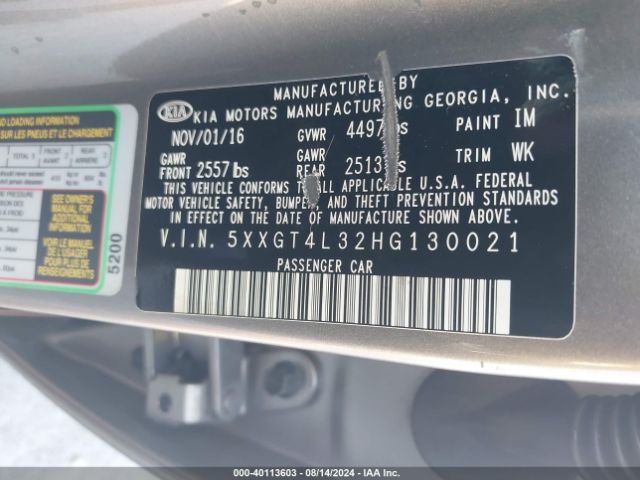 5XXGT4L32HG130021 KIA Optima Lx