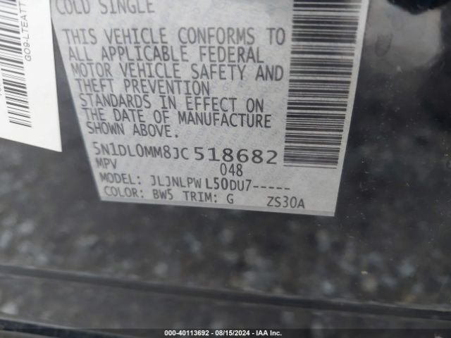 5N1DL0MM8JC518682 Infiniti QX60