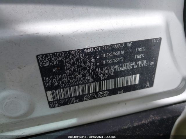 2T3C1RFV4RW306404 Toyota Rav4 Xle Premium