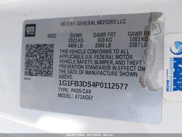 1G1FB3DS4P0112577 Chevrolet Camaro Rwd  1lt