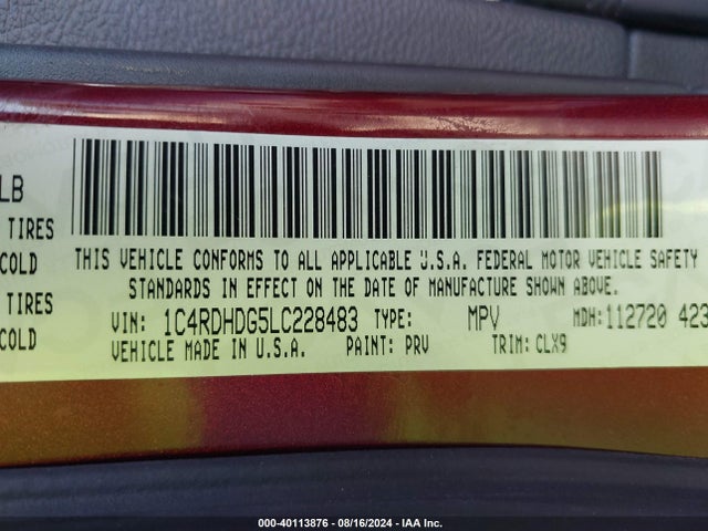 1C4RDHDG5LC228483 Dodge Durango Gt Rwd