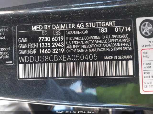 WDDUG8CBXEA050405 Mercedes-Benz S 550