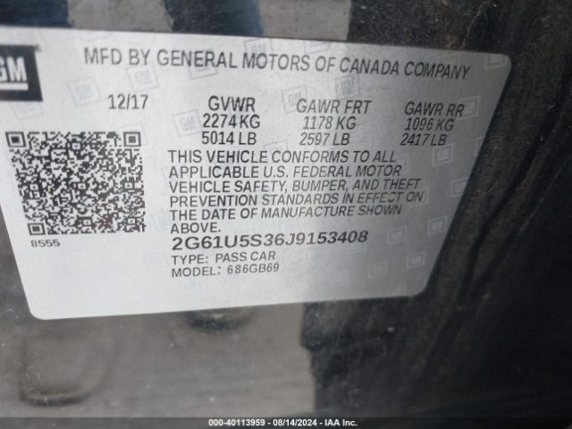 2G61U5S36J9153408 Cadillac Xts W20 Livery Package