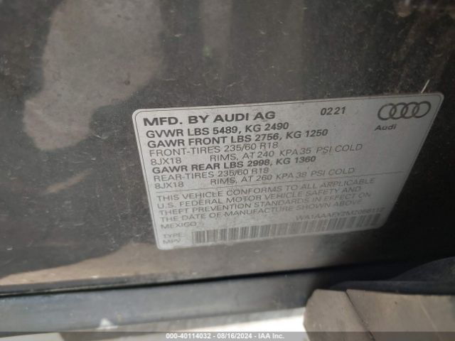 WA1AAAFY2M2056112 Audi Q5 Premium 45 Tfsi Quattro S Tronic