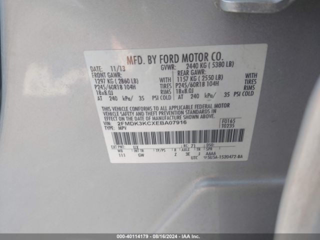2FMDK3KCXEBA07916 Ford Edge Limited