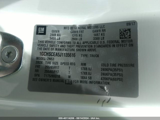 1GCHSCEA5J1135616 Chevrolet Colorado Lt