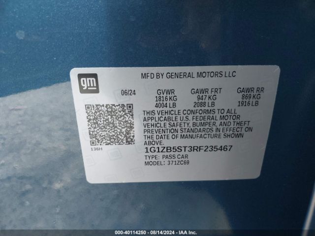 1G1ZB5ST3RF235467 Chevrolet Malibu Fwd Ls