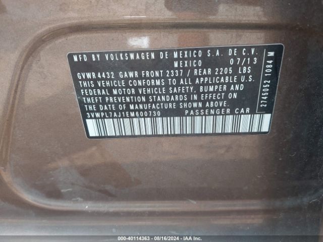 3VWPL7AJ1EM600730 Volkswagen Jetta Sportwagen 2.0l Tdi