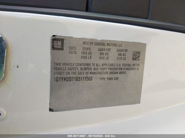 1G1YH2D71G5117560 Chevrolet Corvette Stingray Z51