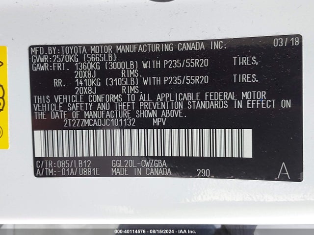 Lexus RX 350 2018 2T2ZZMCA0JC101132 Image 9