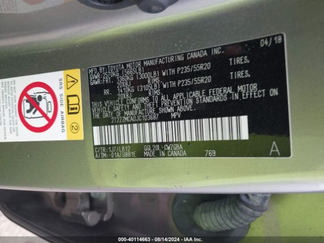 2T2ZZMCA0JC103687 Lexus RX 350