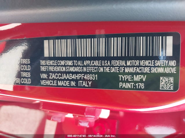 ZACCJAAB4HPF48931 Jeep Renegade Sport Fwd