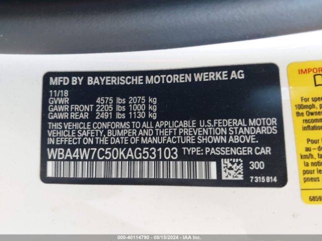 WBA4W7C50KAG53103 BMW 440I