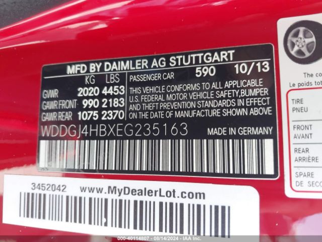 WDDGJ4HBXEG235163 Mercedes-Benz C 250