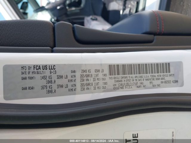 1C4RJFLG5LC117107 Jeep Grand Cherokee Trailhawk 4x4